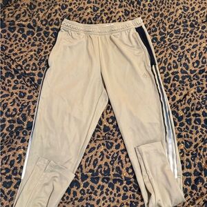 Adidas beige Track Pants with Side Stripes